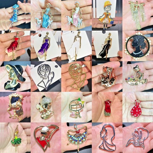 Beauty lady brooch - beauty,